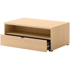 Tavolino da salotto 100x65cm cannettato 1 cassetto rovere Sally