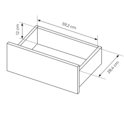 Tavolino da salotto 68x48cm 1 cassetto beige cannettato Ciar