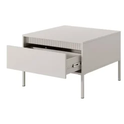 Tavolino da salotto 68x48cm 1 cassetto beige cannettato Ciar