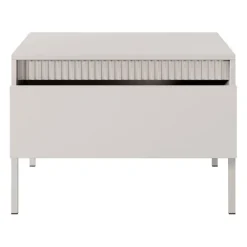 Tavolino da salotto 68x48cm 1 cassetto beige cannettato Ciar