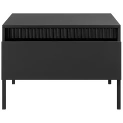 Tavolino da salotto 68x48cm 1 cassetto nero opaco cannettato Ciar