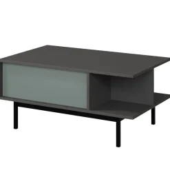 Tavolino da salotto 93x60cm 1 cassetto antracite verde Essenzia