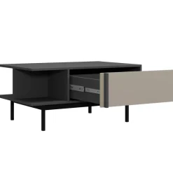 Tavolino da salotto 93x60cm 1 cassetto antracite beige Essenzia