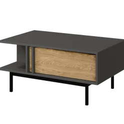 Tavolino da salotto 93x60cm 1 cassetto antracite rovere Essenzia