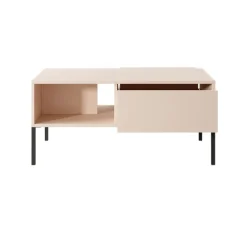 Tavolino da salotto 97x60cm con cassetto beige Melly