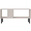 Tavolino da salotto 92x50cm con frontali cannettati beige Ziggy