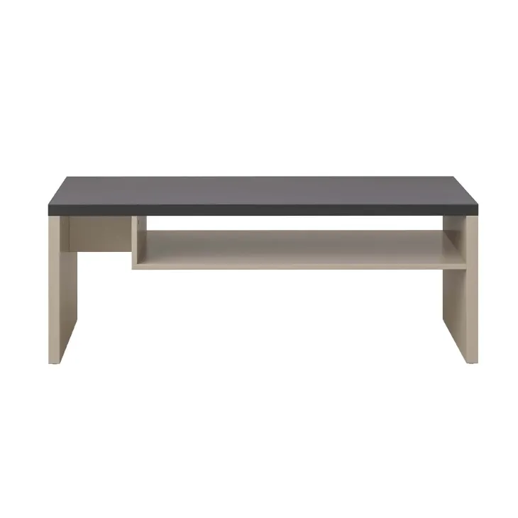 Tavolino da salotto 120x60cm con ripiano tortora nero Lolla