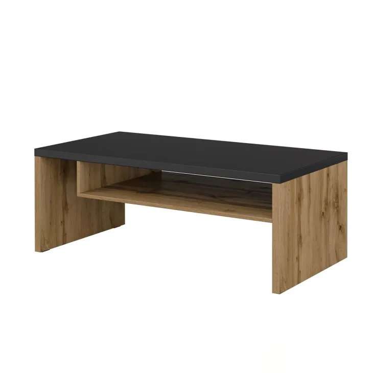 Tavolino da salotto 120x60cm con ripiano rovere nero Lolla