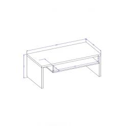 Tavolino da salotto 120x60cm con ripiano bianco nero Lolla