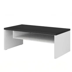 Tavolino da salotto 120x60cm con ripiano bianco nero Lolla