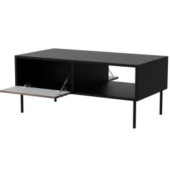Tavolino da salotto 100x55cm con vano noce nero Wild
