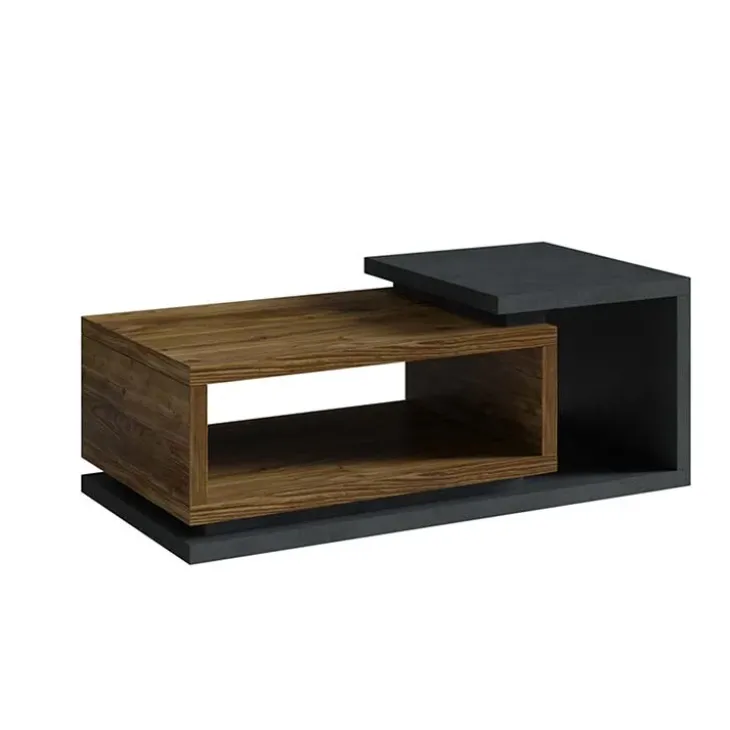 Tavolino da salotto 120x60cm design antracite noce Megan Gihome®