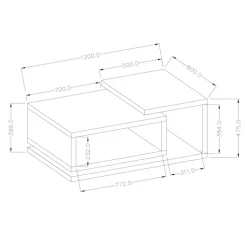 Tavolino da salotto 120x60cm design antracite noce Megan Gihome®