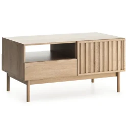 Tavolino da salotto 106x64cm design cannettato rovere Colby