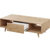 Tavolino da salotto 120x60cm design cannettato rovere Branch