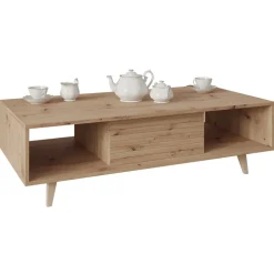 Tavolino da salotto 120x60cm design cannettato rovere Branch
