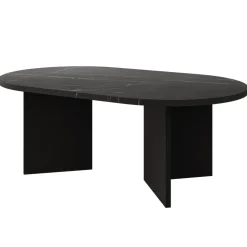 Tavolino da salotto 110x65cm effetto marmo nero Elden