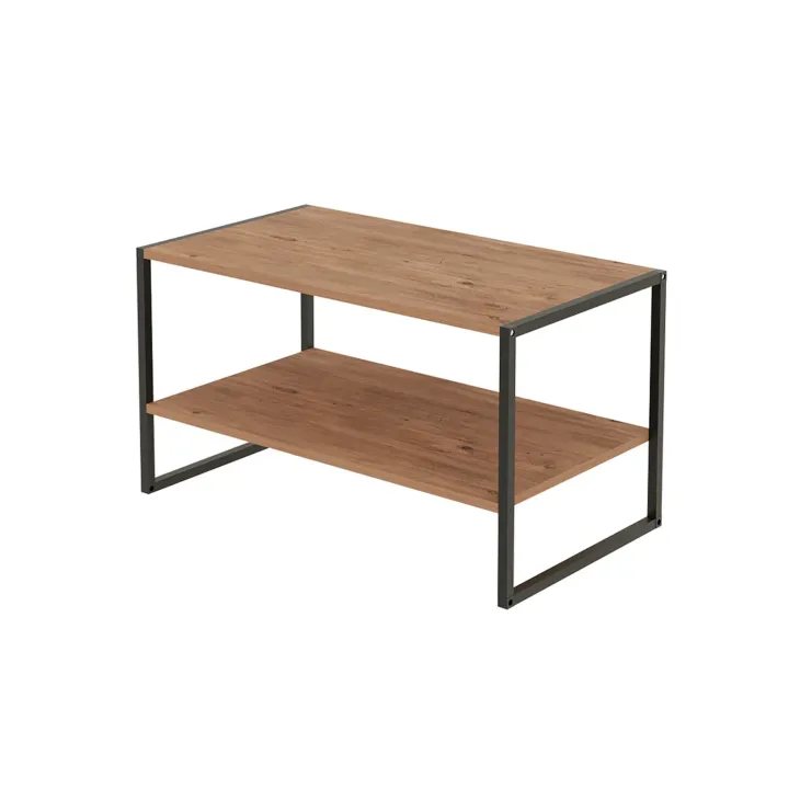 Tavolino da salotto 90x50cm industrial metallo rovere rustico Loft
