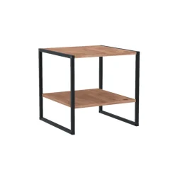 Tavolino da salotto 50x50cm industrial metallo rovere rustico Loft