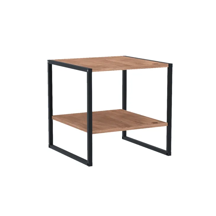 Tavolino da salotto 50x50cm industrial metallo rovere rustico Loft
