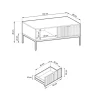 Tavolino da salotto 104x68cm moderno con cassetto cannettato verde Alisa