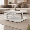 Tavolino da salotto 60x60cm moderno bianco opaco Zaphira