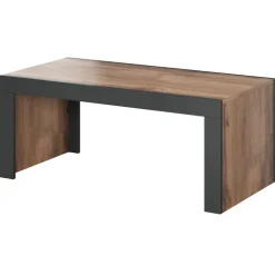 Tavolino da salotto 120x60cm moderno rovere rustico antracite Calyssa