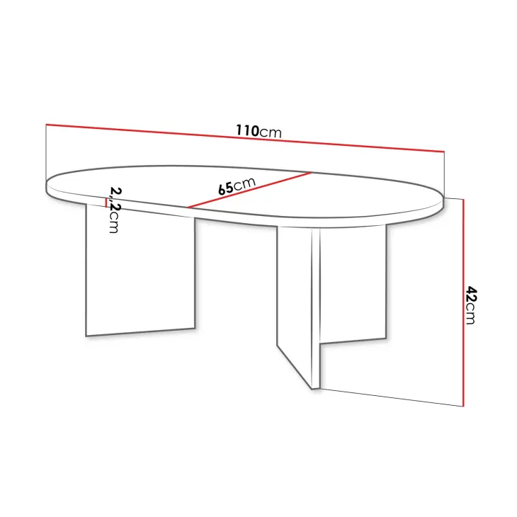 Tavolino da salotto 110x65cm noce Elden