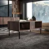 Tavolino da salotto 100x55cm noce scuro con frontali serigrafati Savanna