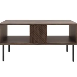 Tavolino da salotto 100x55cm noce scuro con frontali serigrafati Savanna