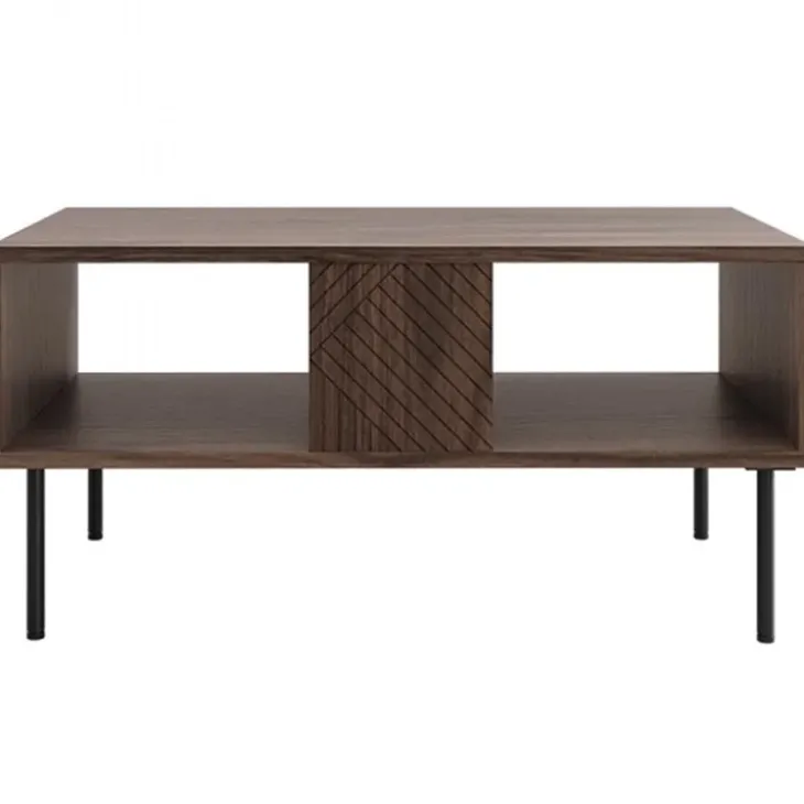 Tavolino da salotto 100x55cm noce scuro con frontali serigrafati Savanna