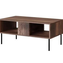Tavolino da salotto 100x55cm noce scuro con frontali serigrafati Savanna