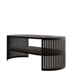 Tavolino da salotto 100x50cm ovale con ripiano nero Elisera