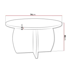Tavolino da salotto 74x74cm rotondo bianco Koda
