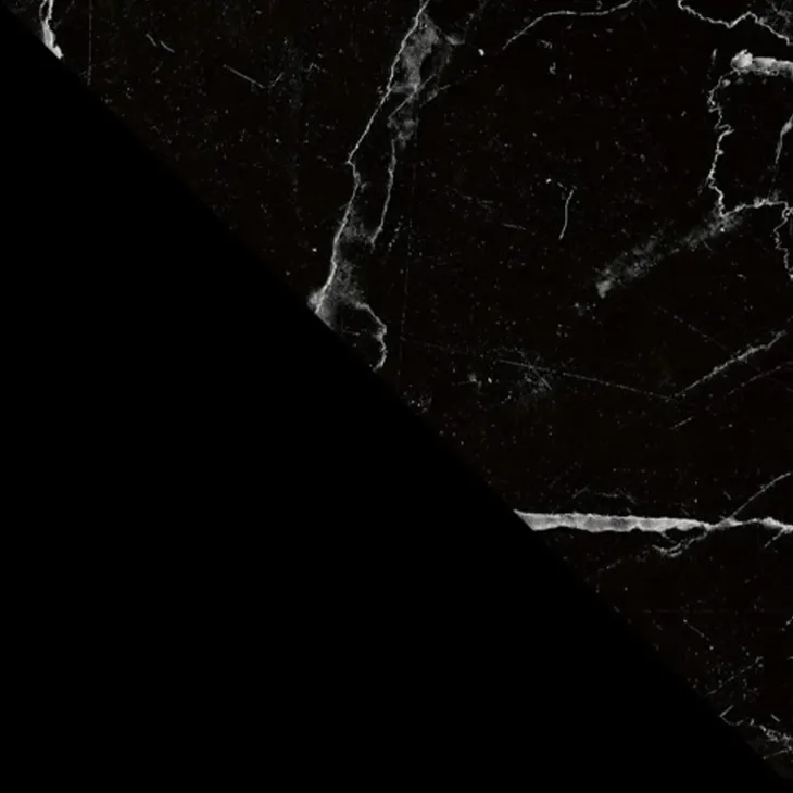 Tavolino da salotto 74x74cm rotondo effetto marmo nero Koda