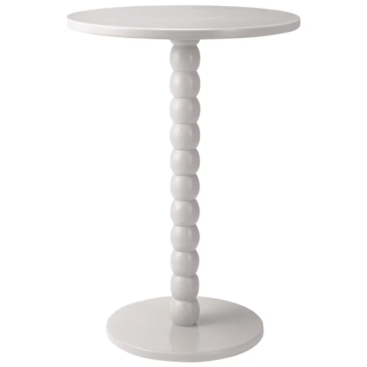 Tavolino da salotto 35x35cm rotondo bianco Loke