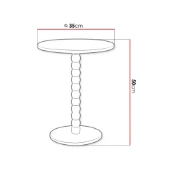 Tavolino da salotto 35x35cm rotondo tortora Loke