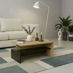 Tavolino da salotto 100x60cm rovere rustico nero Emotion Gihome®