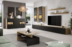 Tavolino da salotto 100x60cm rovere rustico nero Emotion Gihome®
