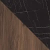 Tavolino da salotto 97x60cm 2 vani a giorno piano effetto marmo nero noce Caliva