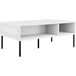 Tavolino da salotto 110x60cm 2 vani bianco opaco Stark