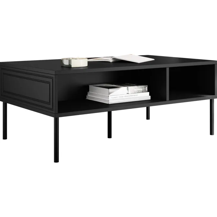 Tavolino da salotto 110x60cm 2 vani nero opaco Stark