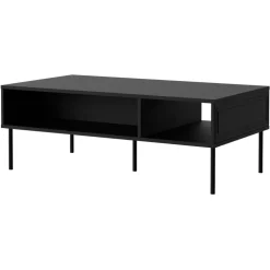 Tavolino da salotto 110x60cm 2 vani nero opaco Stark