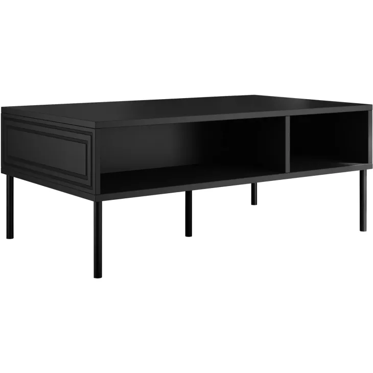 Tavolino da salotto 110x60cm 2 vani nero opaco Stark