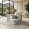 Tavolino da salotto 91x54h cm 4 vani a vista moderno multifunzione bianco Camaleo
