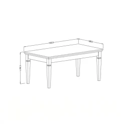 Tavolino da soggiorno rettangolare 110x60cm rovere scuro Texel