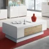 Tavolino salotto con cassetti 110x60cm bianco lucido rovere Tahiti