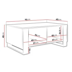 Tavolino salotto 95x60cm bianco oro Reflex