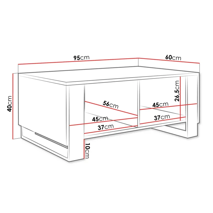 Tavolino salotto 95x60cm bianco oro Reflex