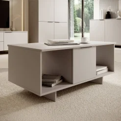 Tavolino soggiorno 100x55cm 2 ante beige cashmere Stone